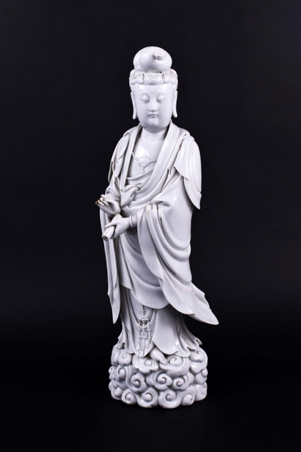 渡海观音。 德化白瓷。 清中期。中国骨董。古美術 渡海观音中国工艺