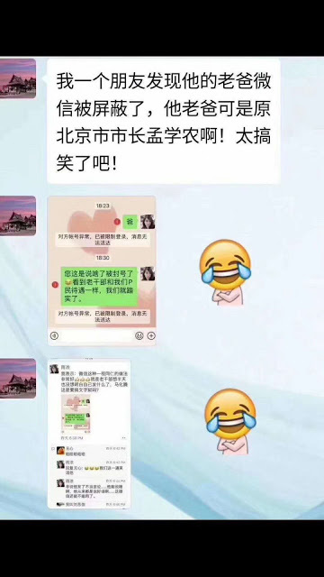 传北京前市长孟学农的微信被封号孟学农和王岐山是连襟