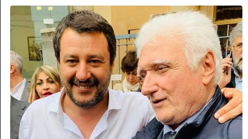 義大利倫巴底區貝爾加莫切內市的市長瓦洛帝（Giorgio Valoti）(圖右)與義大利前副總理、極右派聯盟黨領袖薩爾維尼（Matteo Salvini）(圖左)