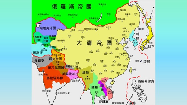 清朝乾隆六十年（1795年）的中国版图。