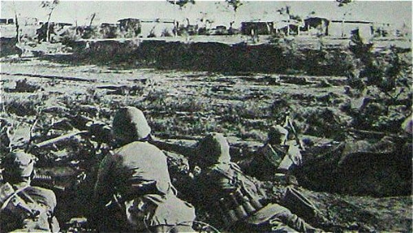 國共內戰中東北戰場四平戰役中的共軍陣地。