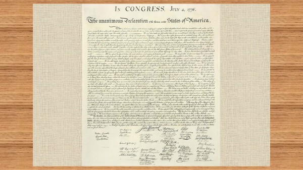 美国《独立宣言》1823年原件摹本。