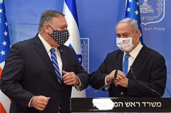 2020年8月24日，美国国务卿蓬佩奥与以色列总理内塔尼亚胡在耶路撒冷会晤。