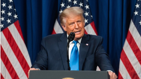 美国第45任总统川普。（图片来源：JESSICA KOSCIELNIAK/POOL/AFP via Getty Images）