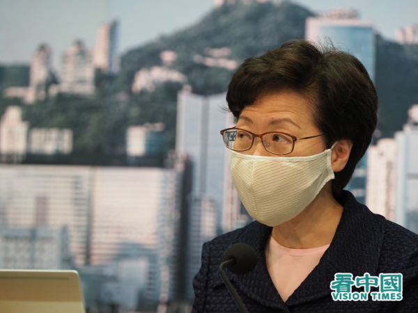 2020年7月31日，林郑月娥在香港政府总部记者招待会上（看中国摄影图 李天正）