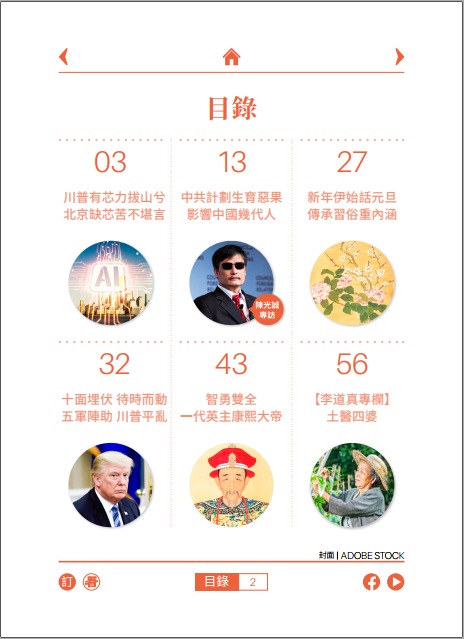 看中國半月刊2021年1月1日期目錄