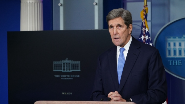 拜登政府的气候特使约翰・克里（John Kerry）。（图片来源：Mandel Ngan/AFP via Getty Images）