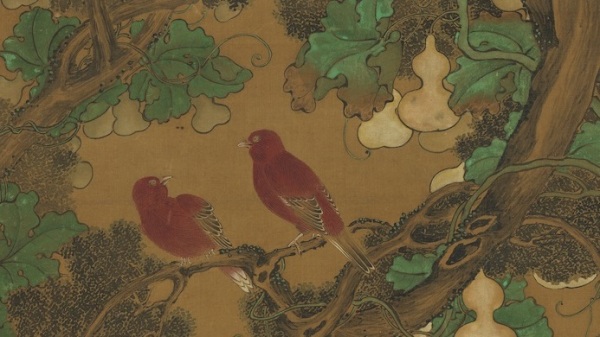 朱雀也代表廣義的鳥。圖為古畫中的朱雀　