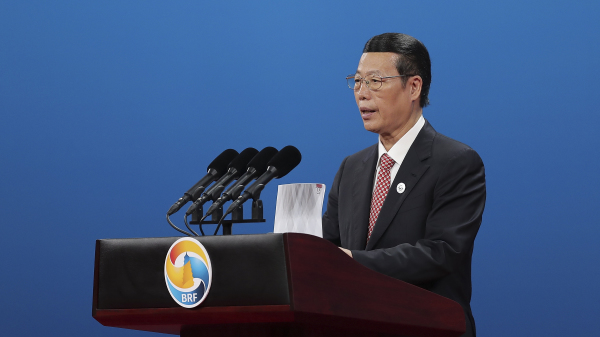 2017年5月14日，中共副總理張高麗在北京一帶一路論壇上講話。（圖片來源：Lintao ZhangGetty Images）(16:9)