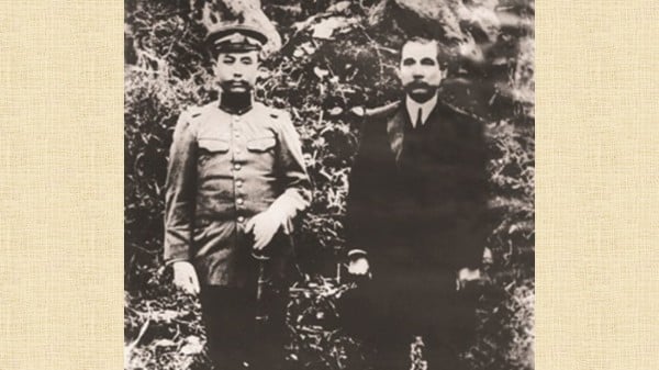閻錫山與孫文的合影，1912年攝。