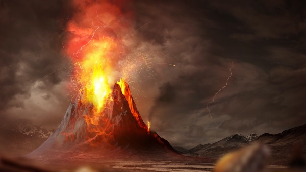 意大利维苏威火山突然喷发，一夕间，庞贝城的一切都葬送在火山灰下。
