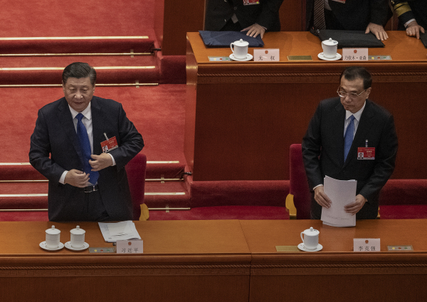 中国国家主席习近平与总理李克强。（图片来源：Kevin Frayer/Getty Images）
