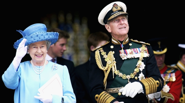 英國女王伊莉莎白二世（Elizabeth II）與丈夫菲利普親王（HRH Prince Philip）。