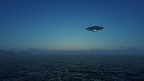 美国德州一名男子自称，拍摄到一个在空中盘旋且越变越大的不名飞行物（UFO）。示意图。