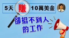 5天賺10萬美金卻常招不到人的工作(視頻)