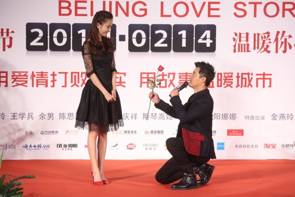 佟丽娅和陈思诚于2013年11月19日星期二在香港出席《北京爱情故事》新闻发布会。
