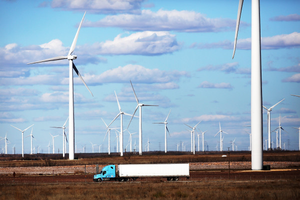 圖為美國德克薩斯州的一處風電場。（圖片來源：Spencer Platt/Getty Images）
