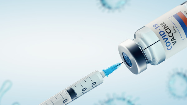 COVID病毒疫苗注射器和试剂小瓶