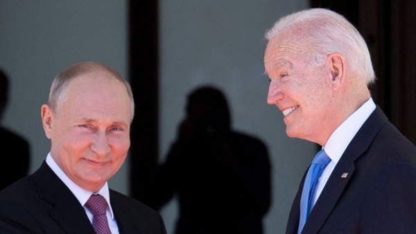 6月16日，俄罗斯总统普京与美国总统拜登在日内瓦举行会谈。