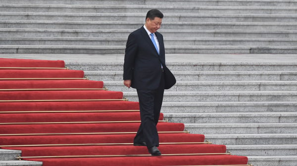 2019年，习近平在北京人民大会堂为瑞士总统莫雷尔举行欢迎仪式。