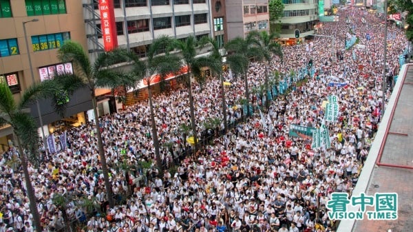 2019年6月9日反送中大游行，有103万港人上街。（图片来源：周秀文/看中国）