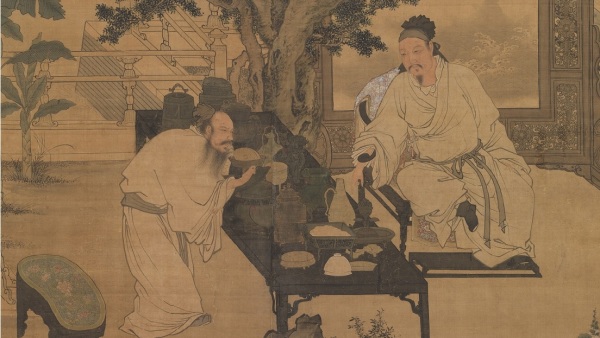 中元節是有「良俗」可供推崇的，例如被人遺忘的「鬥寶」活動。圖為明代杜堇玩古圖。