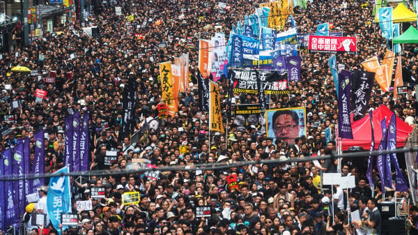 2019年七一，香港反修例大遊行。